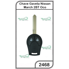 Chave Gaveta Nissan March-Sentra-Versa - 2 Botões Oca - 2468 