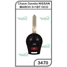 Chave Gaveta Nissan  March -  Sentra e Versa  3+1BT OCO - 3470