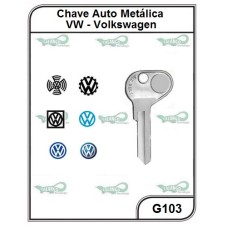 Chave Auto Metálica VW G 103 - G103 -PACOTE COM 5 UNIDADES