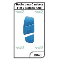 Botão para Canivete Fiat 3 Botões Azul - B040