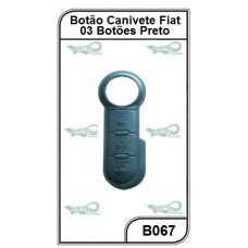 Botão para Canivete Fiat Novo 3 Botões Preto - B067