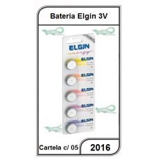 Bateria Elgin Litio 3V CR 2016 5 unidades - 2016