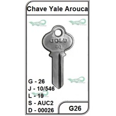Chave Yale Arouca G 26 - PACOTE COM 10 UNIDADES 