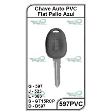CHAVE AUTO PVC FIAT PALIO AZUL - 597PVC (5U)