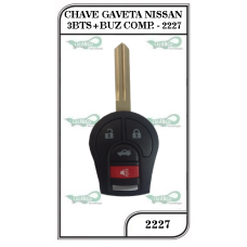 Chave Gaveta Nissan 3 Botões Completa - 2227