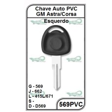 Chave Auto PVC GM Astra/Corsa G 569 - 569PVC - PACOTE COM 5 UNIDADES