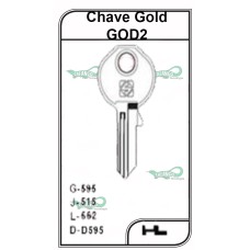 Chave Yale Gold G 595 - GOD2 - PACOTE COM 10 UNIDADES 