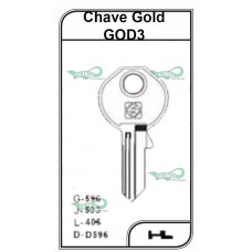 Chave Yale Gold G 596 - GOD3 - PACOTE COM 10 UNIDADES 