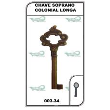 CHAVE SOPRANO COLONIAL LONGA - 003-34 - PACOTE COM 5 UNIDADES