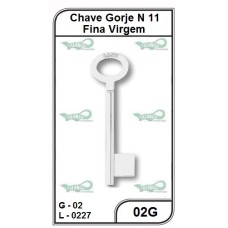 Chave Gorje Latão Fina N11 G 02 - 02G - PACOTE COM 5 UNIDADES