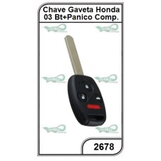 Chave Gaveta Honda 03 Botões + Panico Completa - 2678