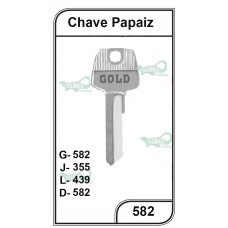 Chave Yale Papaiz Gold 582 -PACOTE COM 10 UNIDADES  