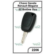 Chave Gaveta Renault Megane 02 Botões Oca - 2206