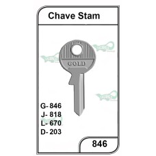 Chave Yale Stam Gold 846 - PACOTE COM 10 UNIDADES  