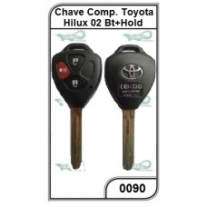 Chave Gaveta Toyota Hilux 02 Botões + Hold Completa - 0090
