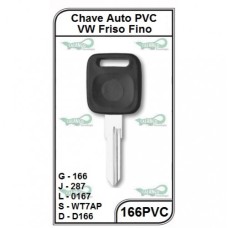 Chave Auto PVC VW Gol, Passat Friso Fino G 166 - 166PVC - PACOTE COM 5 UNIDADES