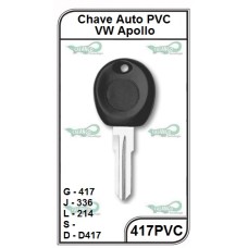 Chave Auto PVC VW Apollo G 417 - 417PVC - PACOTE COM 5 UNIDADES