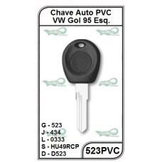 Chave Auto PVC VW Gol Esq. G 523 - 523PVC -  PACOTE COM 5 UNIDADES