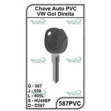 Chave Auto PVC VW Gol Direita - G 587 - 587PVC - PACOTE COM 5 UNIDADES