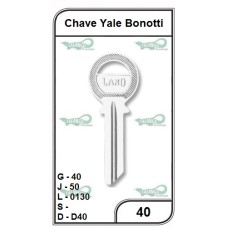 Chave Yale Bonotti G 40 -PACOTE COM 10 UNIDADES 