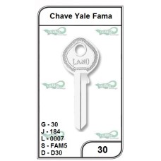 Chave Yale Fama G 30  PACOTE COM 10 UNIDADES 