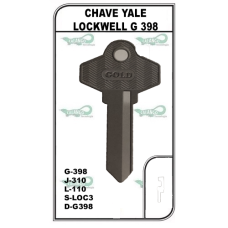 Chave Yale Lockwell G 398 - PACOTE COM 10 UNIDADES  