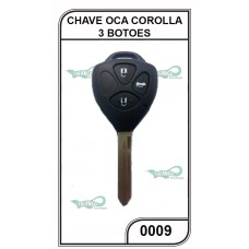 Chave Gaveta Toyota Corolla 3 Botões Oca - 0009