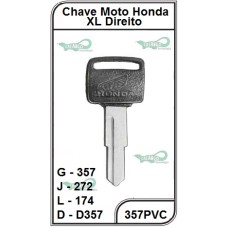 CHAVE MOTO PVC HONDA XL DIR - 357PVC (5U)