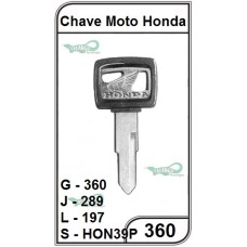 Chave Moto PVC Honda XL G 360 - 360PVC - PACOTE COM 5 UNIDADES