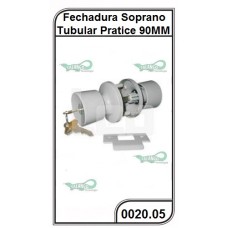 Fechadura Soprano Tubular Pratice Branca 90MM - 0020.05