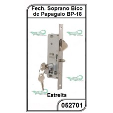 Fechadura Soprano Porta de Correr Bico de Papagaio BP-18 Estreita - 052701