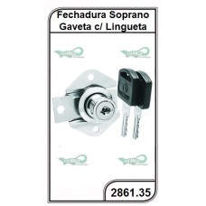 Fechadura Soprano Gaveta c/ Lingueta - 2861.35