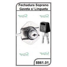 Fechadura Soprano Gaveta c/ Lingueta Pino - 8861.01