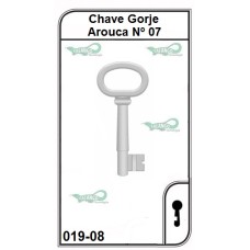 Chave Gorje Arouca Nº7 - 019-08 - PACOTE COM 5 UNIDADES