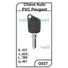 Chave Auto PVC Peugeot G 537 - 537PVC - PACOTE COM 5 UNIDADES
